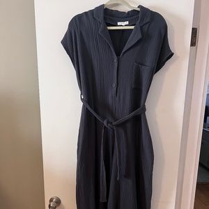 Little Lies Navy 100% Cotton Cropped Jumpsuit